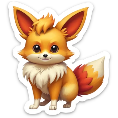 Colorful Fennekin-Eevee-hybrid sticker