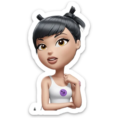 stunning girl with black hair sticker