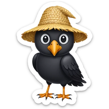 straw crow sticker