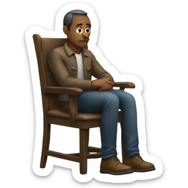thoughtful man in a chair sticker