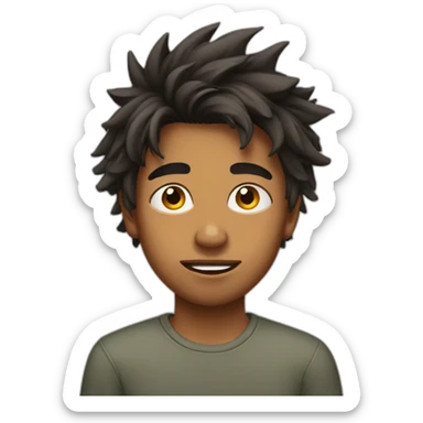 indian american teenager boy with messy hair sticker
