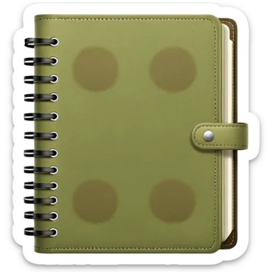 Pale olive Planner open notebook sticker