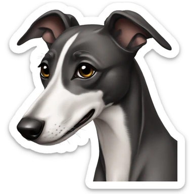 black greyhound puppy sticker