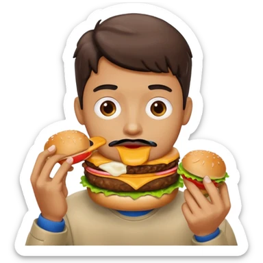 persona comiendo hamburguesa sticker