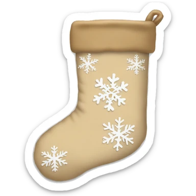 beige snowflake christmas stocking sticker