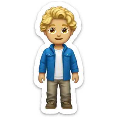 ado garçon aux cheveux blond et ondulés  sticker