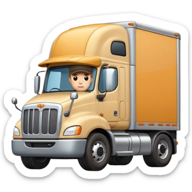 Kamyon şoförü Yarı Kamyonun Karikatür çizimi kamyon yan duracak soför yanında olacak sticker