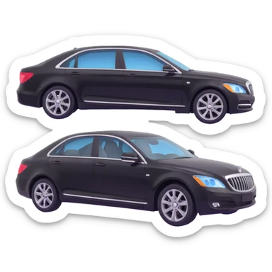Place a clear plastic film beside the black luxury sedan, not touching the car, to show it is about to be applied, elegant 3D look sticker