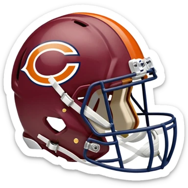 The Washington commanders football helmet and the Chicago Bears football helmet facing each other sticker