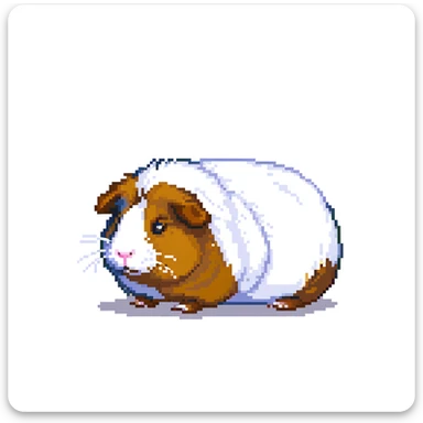 cute guinea pig with fluffy fur sticker