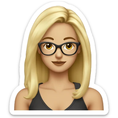 Fille qui s'appelle Louna cheveux blond avec lunettes sticker
