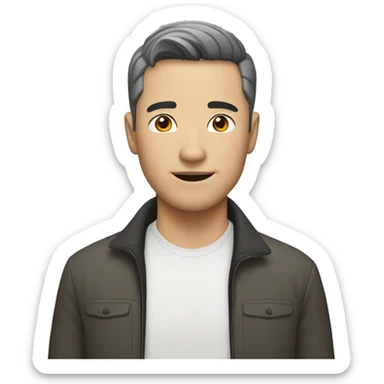 white man, a little bit asian sticker