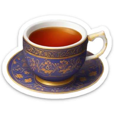 turkish tea cup sticker