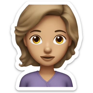 Light tan Brunette girl sleeping sticker