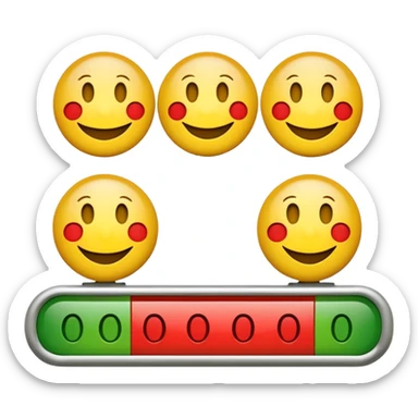 A statisfaction scale with three smileys (red, yellow, green) sticker