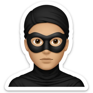 a man with a black mask on his full face including eyes and lips   sticker