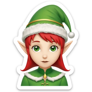 christmas elf head sticker