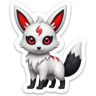 White, black and red Umbreon-Zangoose-fusion sticker