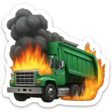 Dumpster truck on fire sticker
