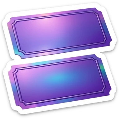 Purple beautiful holographic Concert ticket sticker