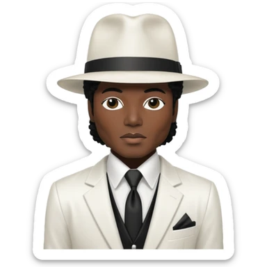 An emoji of Michael Jackson not complet body inspired by the suit of smooth criminal sticker