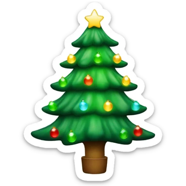 green christmas tree with lights sticker