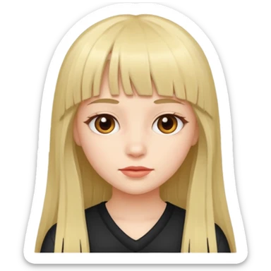 lecture girl with fringe long hair sticker