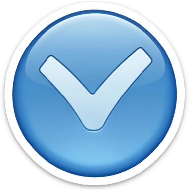 Blue tick sticker