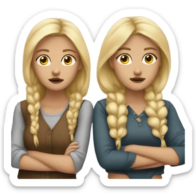 Three blonde girls best friends upset sticker
