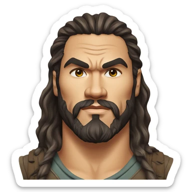 realistic jason momoa wearing tee sticker