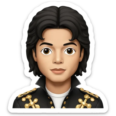 michael jackson with micro sticker