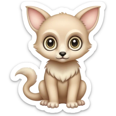 Adorable colorful baby pastel edgy animal-hybrid, full body, big Eyes sticker
