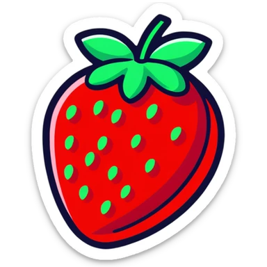neon sign strawberry glowing effect sticker