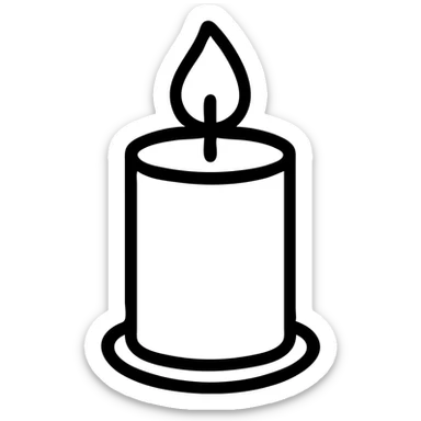 icon on the theme of yoga candle classes.  sticker