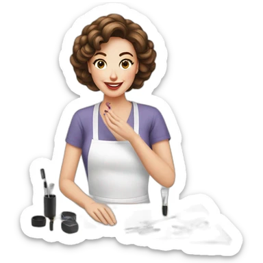 European manicurist at work sticker