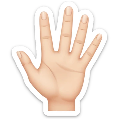 Little finger up and all the others are down with the thumb holding them. sticker