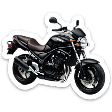 a black suzuki bandit 1200 Naked 2007 with brown leather seats sticker