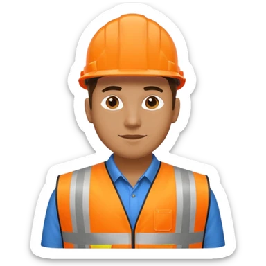 man in orange hi vis vest sticker