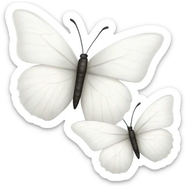 three white butterflies  sticker