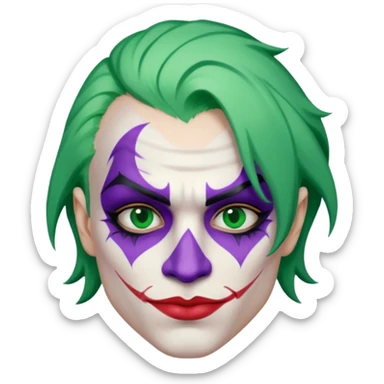 Glitter Purple and White Joker Gangster Green Hair sticker
