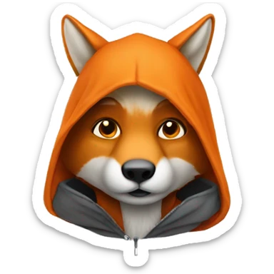 renard avec une cagoule sticker