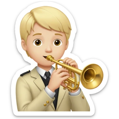 Blonde haired boy playing trumpet sticker
