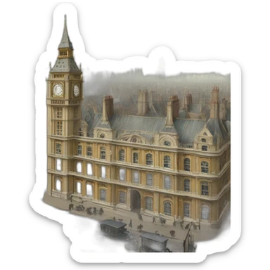 Victorian era london city sticker