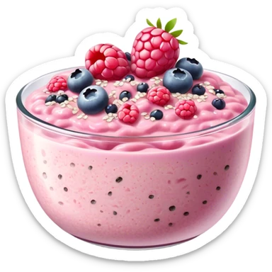 pink overnight oats bowl  sticker
