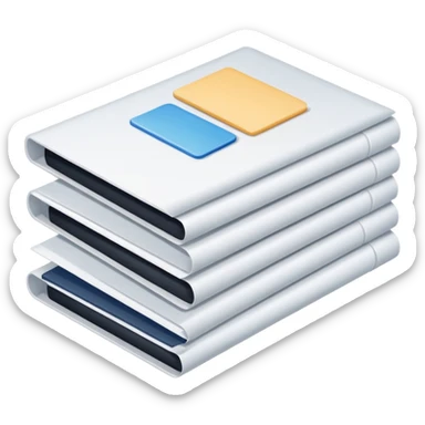 three document files arranged in a stack sticker