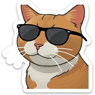 Cat with sunglasses sticker