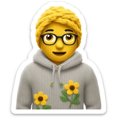 Blooming sweatshirt knitted  sticker