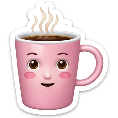 light-pink cup of coffee, no emotions sticker