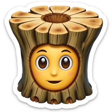 Madera cortada en tronco sticker
