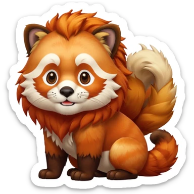 red panda lion sticker